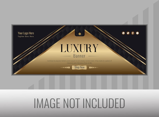 Modern luxury social media banner design with abstract shape facebook cover design in illustrator