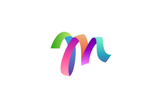 Vector modern m letter logo-ontwerp met kleurrijk verloop