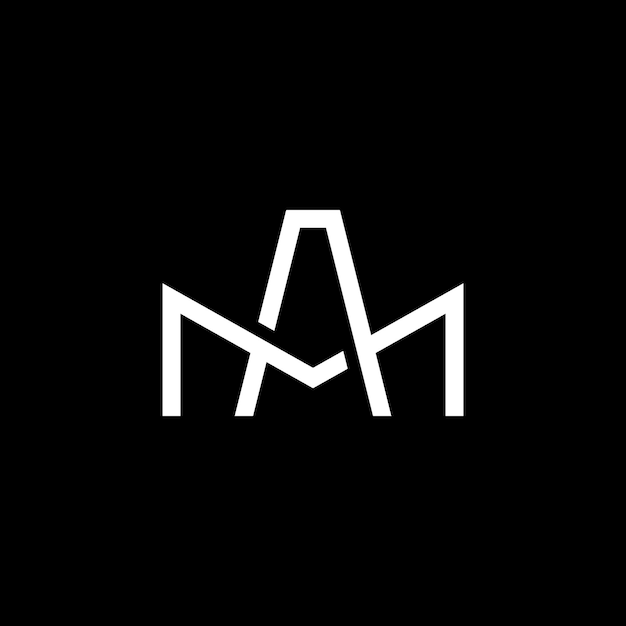 modern MA AM monogram letter logo design