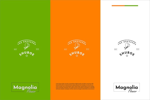 Moderno fiore di magnolia branding stile classico