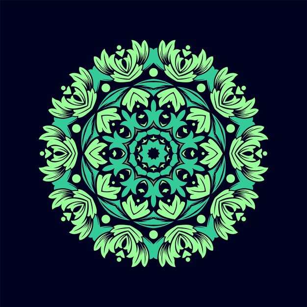 Modern mandala kunst illustratie vector ontwerp Premium Vector