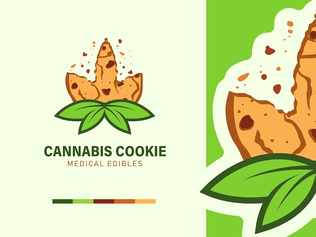 Vector modern marijuana cookies bakery logo design