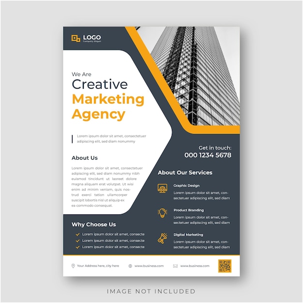 Modern marketing business flyer design template.