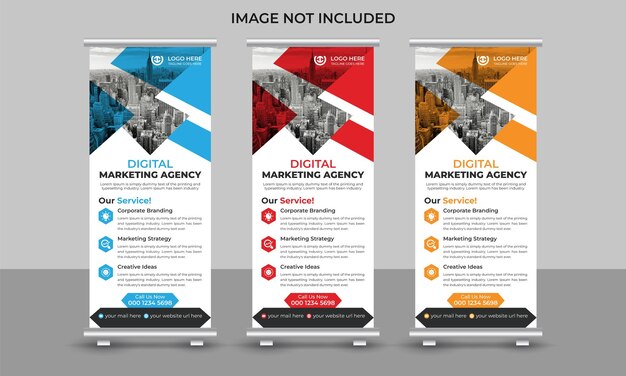 Modern marketing business roll up banner design standee pull up retractable banner template