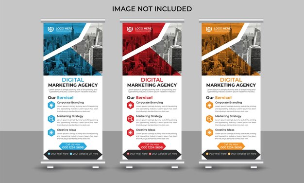 modern marketing business roll up banner design standee pull up retractable banner template