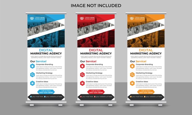 modern marketing business roll up banner design standee pull up retractable banner template