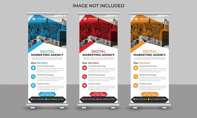 modern marketing business roll up banner design standee pull up retractable banner template