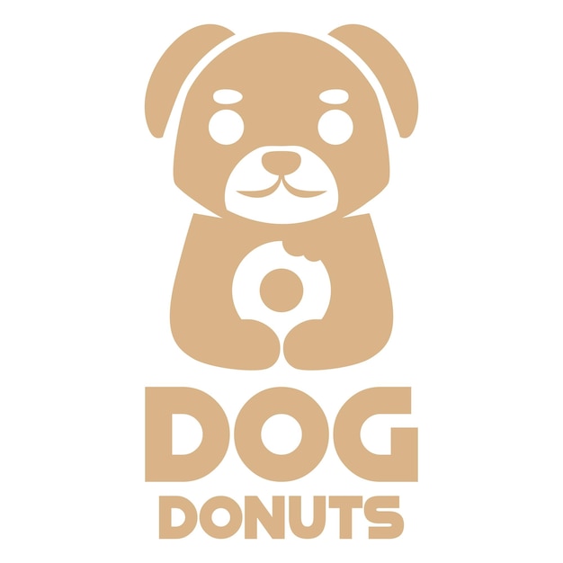 Modern mascot flat design simple minimalist cute dog donut logo icon design template vector with modern illustration concept style for cafe bakery shop restaurant badge emblem and label