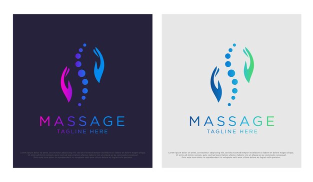 Vector modern massage logo with gradient