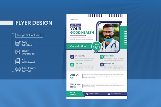 Vector a modern medial flyer design template