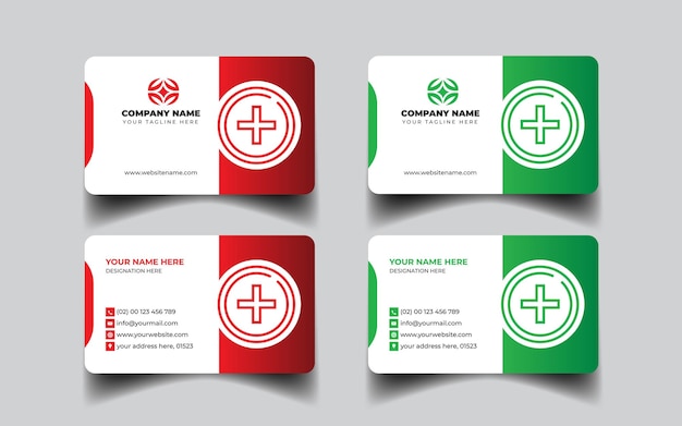 Vector modern medical business card design template