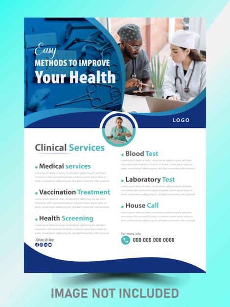 Vector modern medical care poster and flyer template design vector