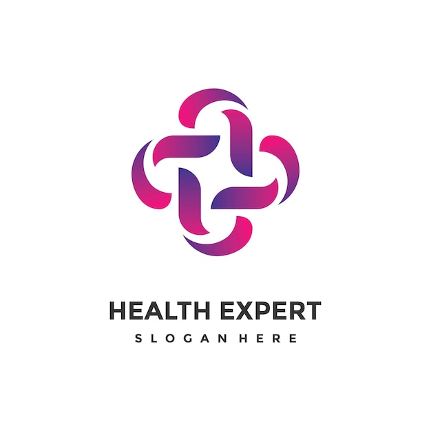 Modern medical cross medical logo design template