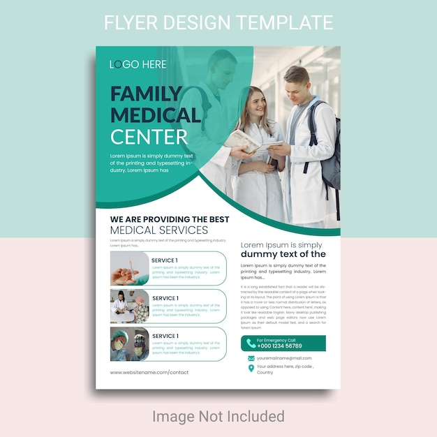 Modern medical flyer template design