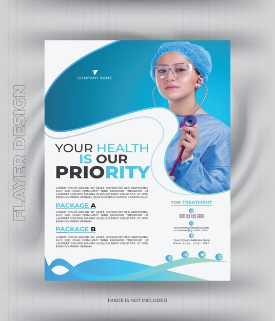 Vector modern medical flyer template design