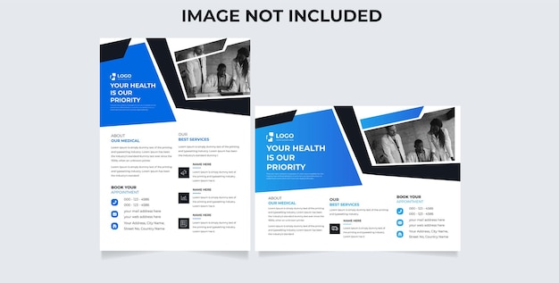 Vector modern medical healthcare clinic flyer design template and health care cover template design for a r