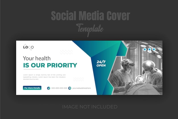 Vector modern medical healthcare and hospital facebook cover design template