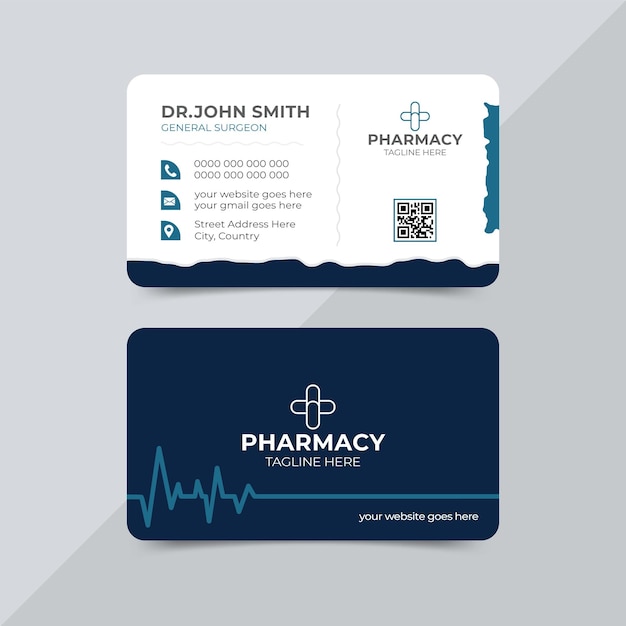 Modern medical healthcare services business card design template