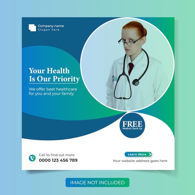 Modern Medical Healthcare Social Media Post Template