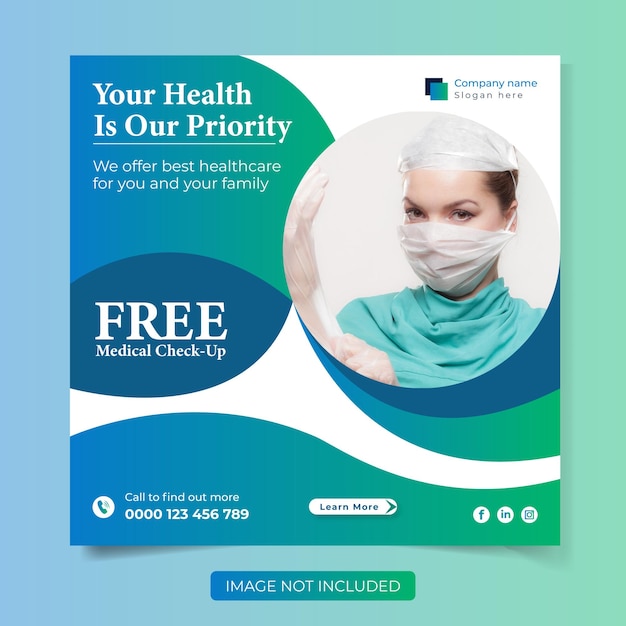 Modern Medical Healthcare Social Media Post Template