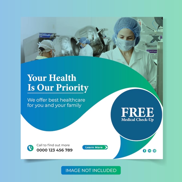 Modern Medical Healthcare Social Media Post Template