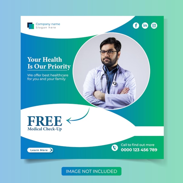 Modern Medical Healthcare Social Media Post Template