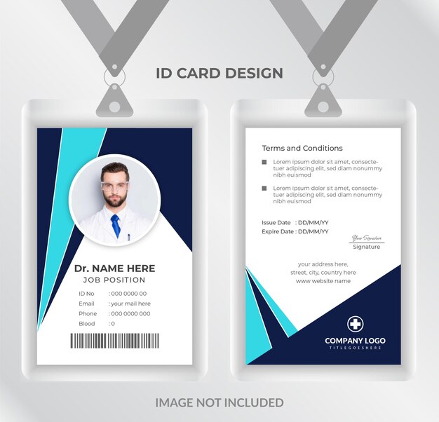Vector modern medical identity card