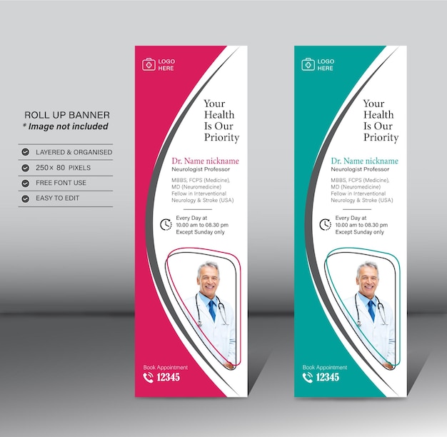 Modern Medical rollup banner template