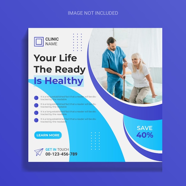 Vector modern medical service advertising social media banner design template