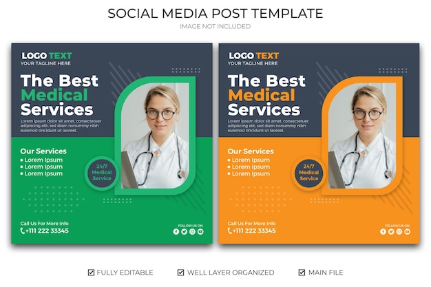 Modern medical social media banner design