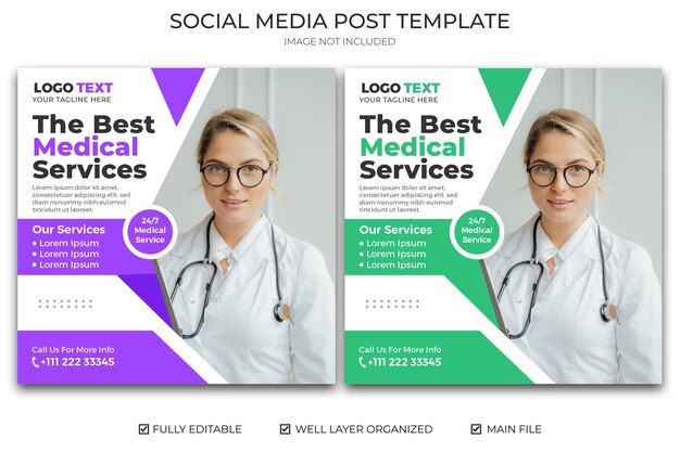 Modern medical social media banner design