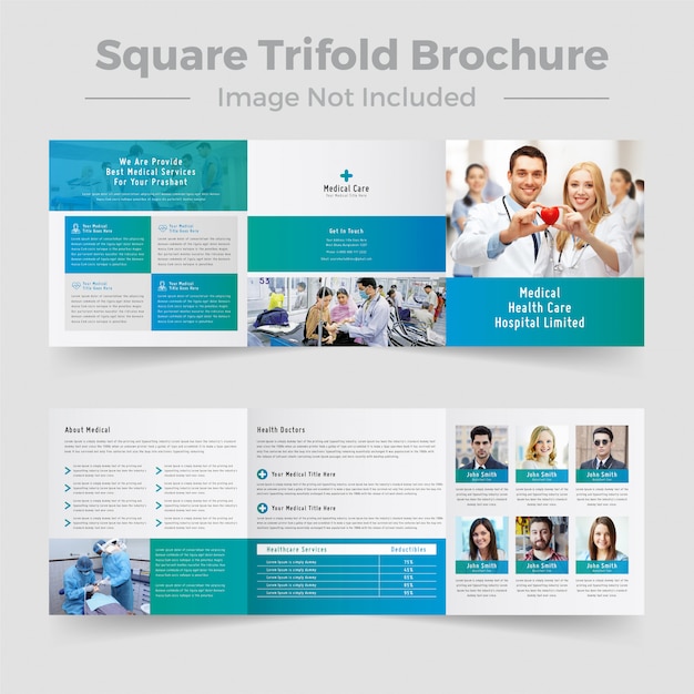 Modern Medical Square Trifold Brochure Design