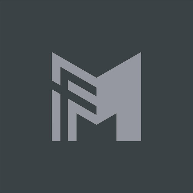 モダンで印象的な頭文字 MF または FM のモノグラム ロゴ