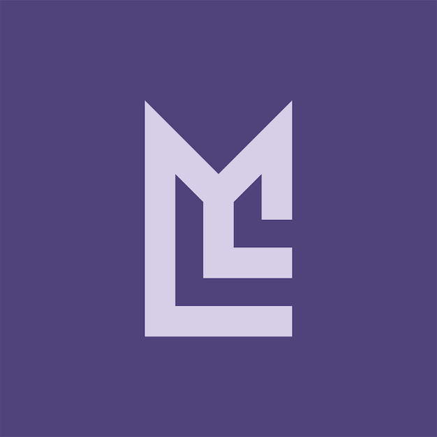 モダンで印象的な頭文字 ML または LM のモノグラム ロゴ