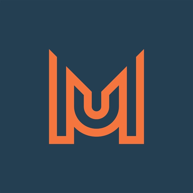 Vector modern and memorable initial letter mu or um monogram logo