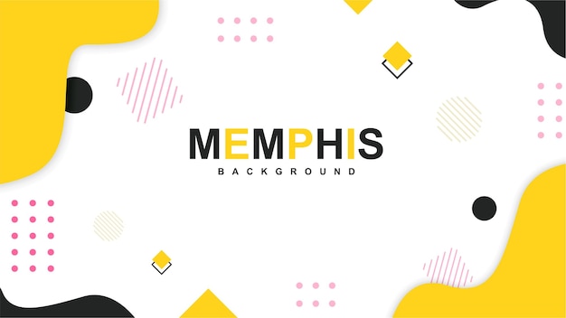 Modern memphis background with elements