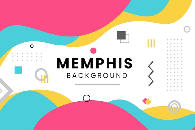 Modern memphis background with elements