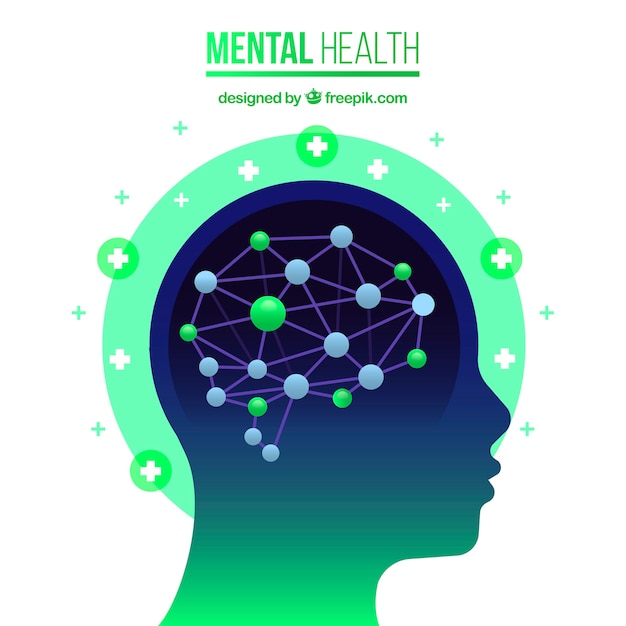 Vector modern mental health concept with flat design