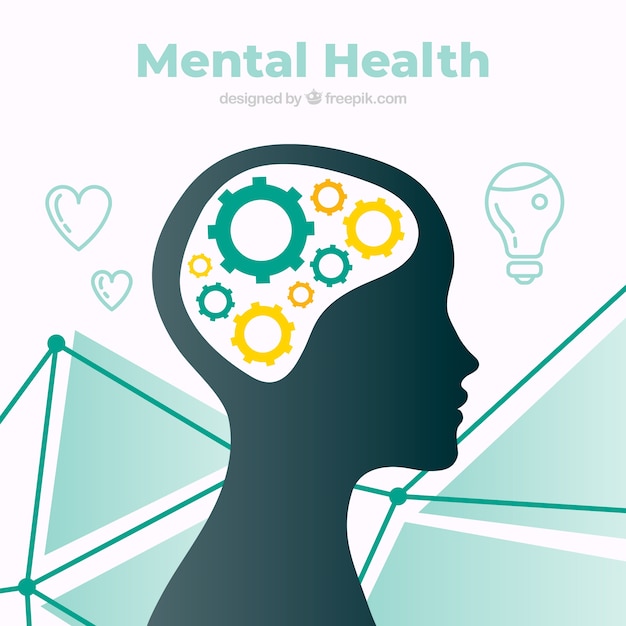 Vector modern mental health concept with flat design