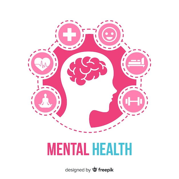 Vector modern mental health concept with flat design