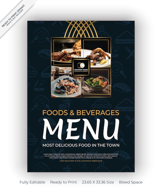 Modern Menu Card Cover Template