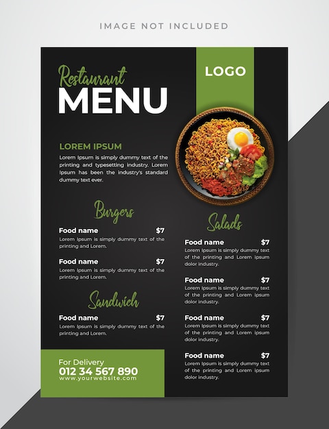 Vector modern menu design template for fast food restaurant