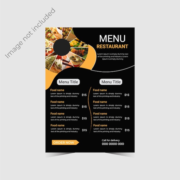 modern menu flyer design template for fast food restaurant