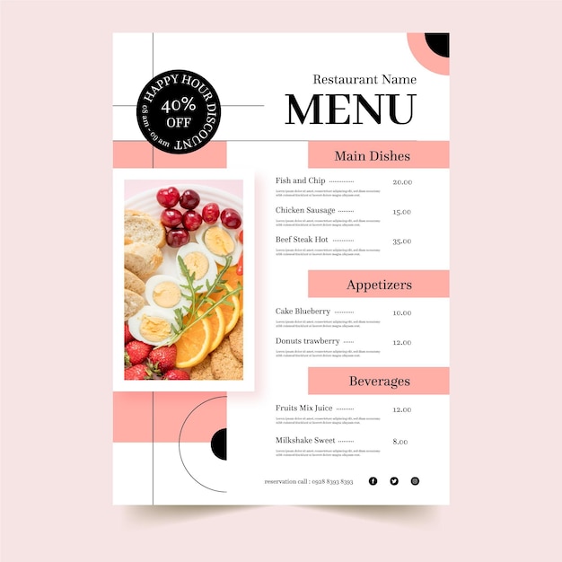 Vector modern menu template