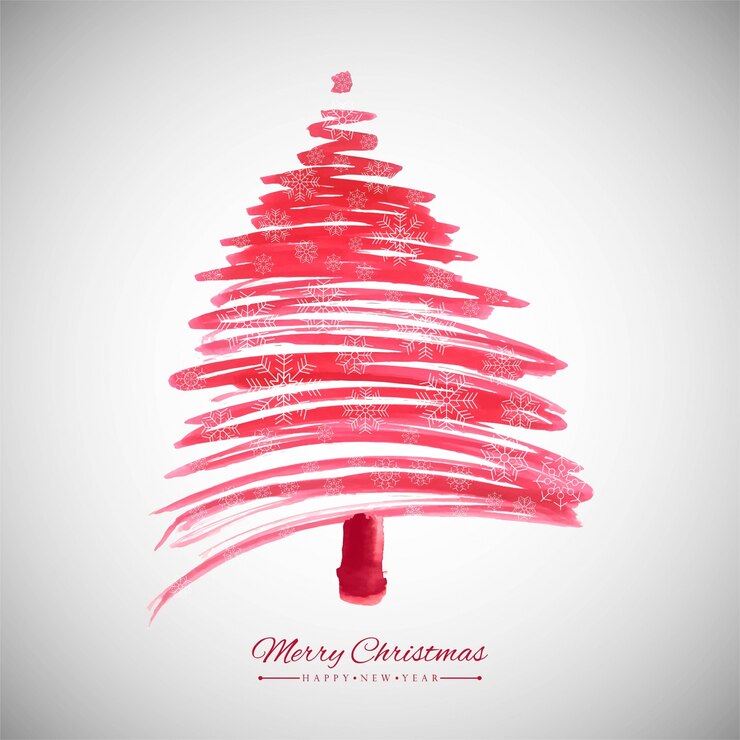 Vector modern merry chirstmas tree background