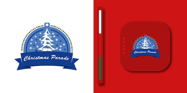 Modern merry christmas background with modern logo design