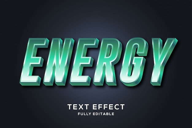 Modern Metallic Green 3d Text Style Effect