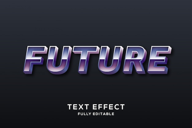 Modern metallic retro text effect