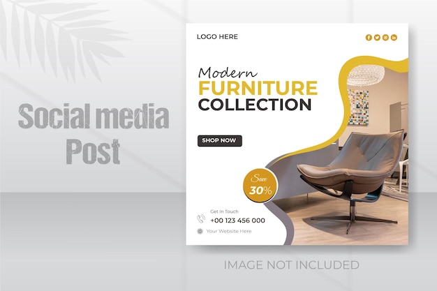 Modern meubelcollectie social media post sjabloonontwerp te koop