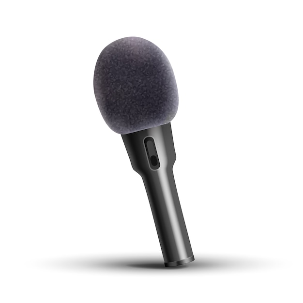 Vector modern microphone on white